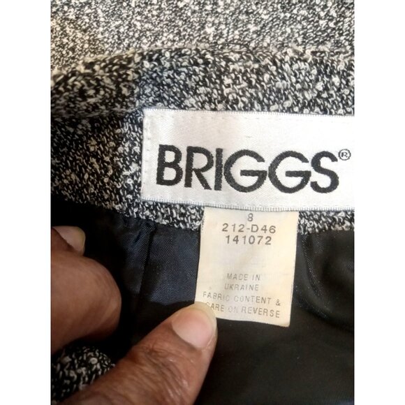 Briggs Pencil Skirt Womens Size 8 Black White Gray Back Split Zipper Lined - Picture 3 of 7